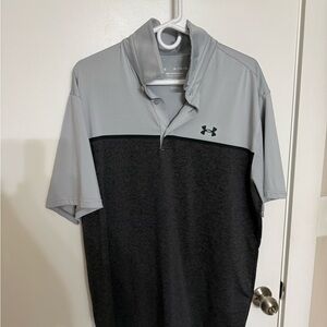 Under Armour Men’s Light Gray & Black Performance Polo